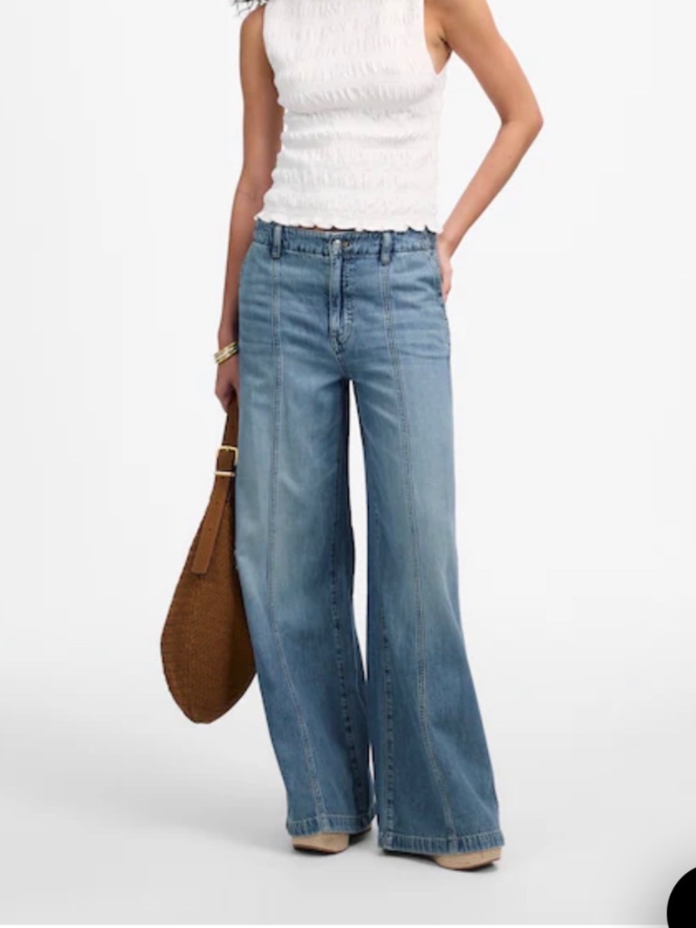 Madewell Wide Sweep Trousers: Airy Denim Edition